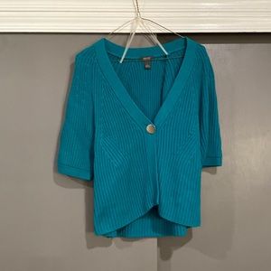 Kenneth Cole reaction turquoise short sweater, size M